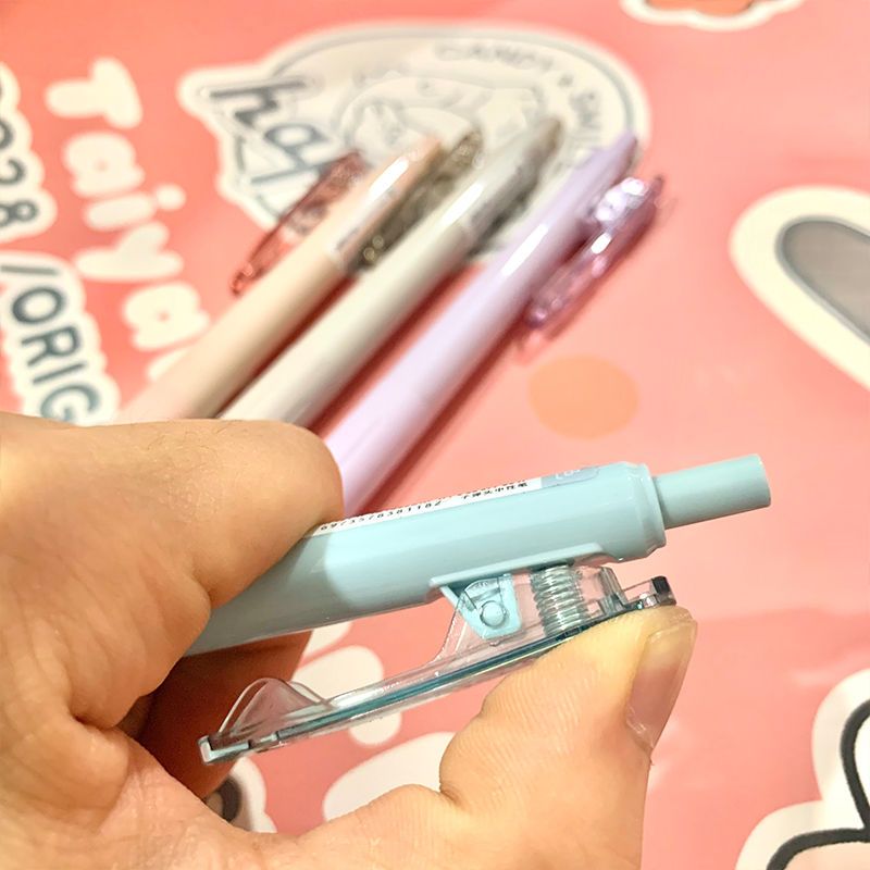 超时可爱按动中性笔05黑色ins高颜值可爱少女心按压签字笔套装4支装送