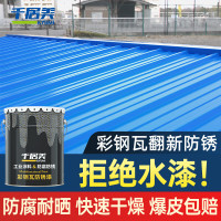 千居美 彩钢瓦翻新防锈漆 金属漆钢结构防腐户外工业油漆涂料 3KG 海蓝
