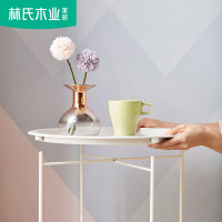 林氏木业北欧客厅卧室简约休闲迷你阳台小茶几角几边几飘窗茶桌子LS092
