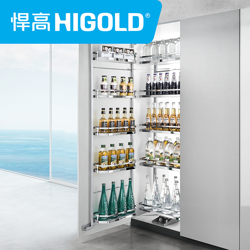 HIGOLD/悍高 厨房橱柜转角拉篮连联动拉篮储物拉篮超大容量储物柜高清大图