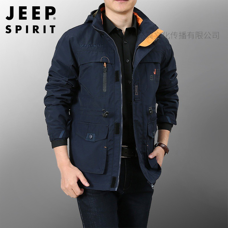 JEEP SPIRIT吉普夹克男秋季男士外套工装百搭休闲外套男