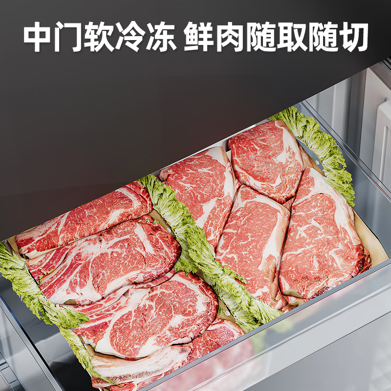 荣事达(Royalstar)223升三门家用大容量节能低噪租房风冷无霜低音保鲜冷冻冰箱R223FTGBH (钛深灰)