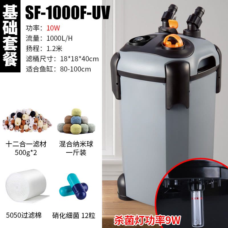 缸外过滤器鱼缸过滤桶三合一净水循环滤筒水缸水族箱外置桶图片