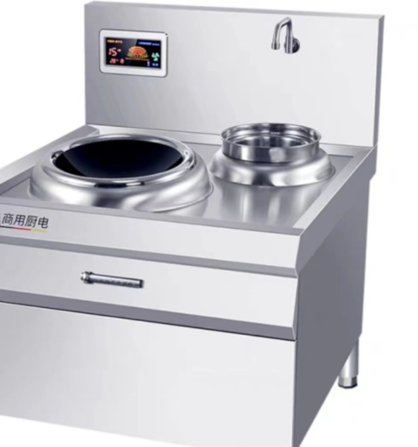 单头电磁炒灶1100*1000*1170 大功率15KW 锅径50CM 磁控式 电磁大炒炉单眼电磁大锅灶