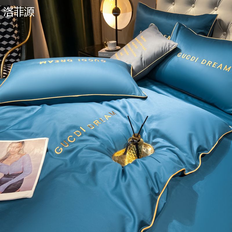 洛菲源 四件套迪卡-月光蓝 规格:床单250*250被套200*230枕套48*74*2 单位套高清大图