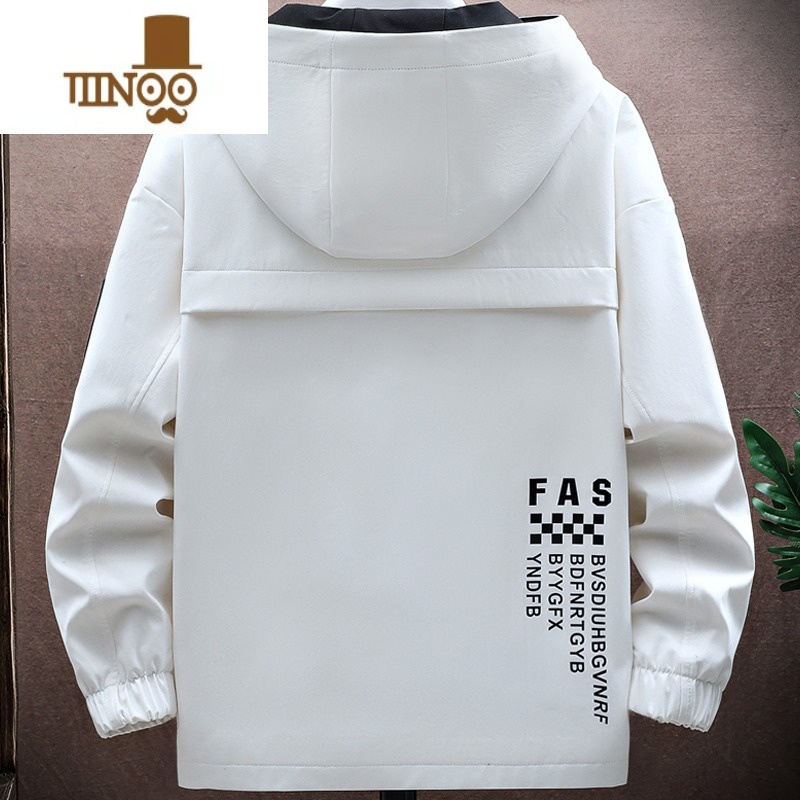 YANXU工装外套男潮流美式侧拉链上衣服连帽夹克青少年机能冲锋衣高清大图