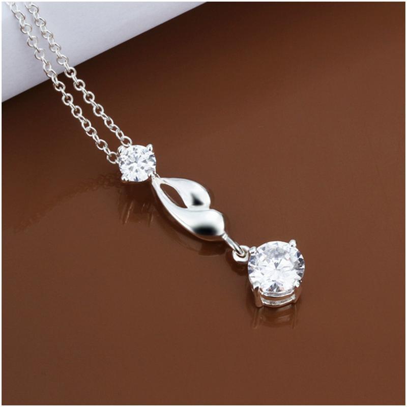 N495 Women Silver Necklace 镀925纯银女项链日韩版锁骨链潮人送女朋友七夕情人节礼物