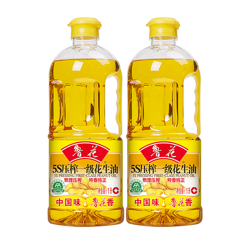 鲁花5S压榨一级花生油1L*2食用油粮油物理压榨纯正高清大图