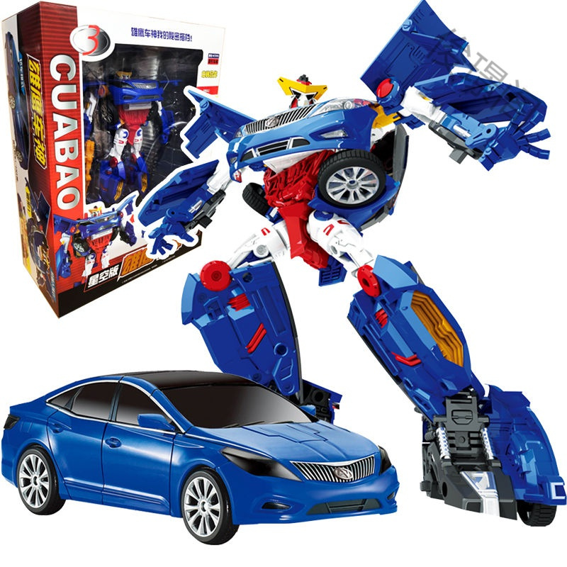 苏宁好货咖宝车神玩具雄鹰变形机器人儿童男孩10寸雄鹰车神变形机器人