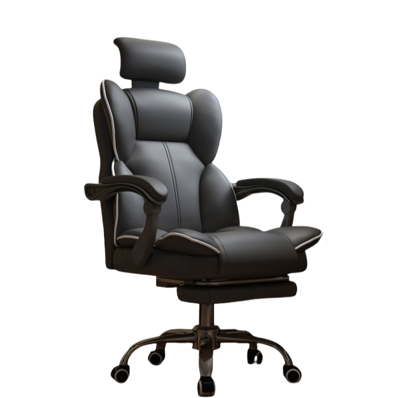 蕃蒂电脑椅黑色+脚踏把高清大图