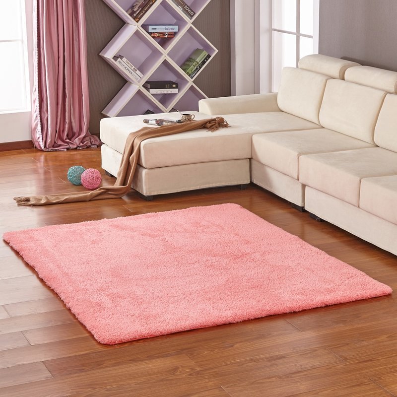 美帮汇地毯客厅沙发茶几地垫 卧室床边满铺地毯 现代简约 加厚ins风 西瓜红 每平米不退不换