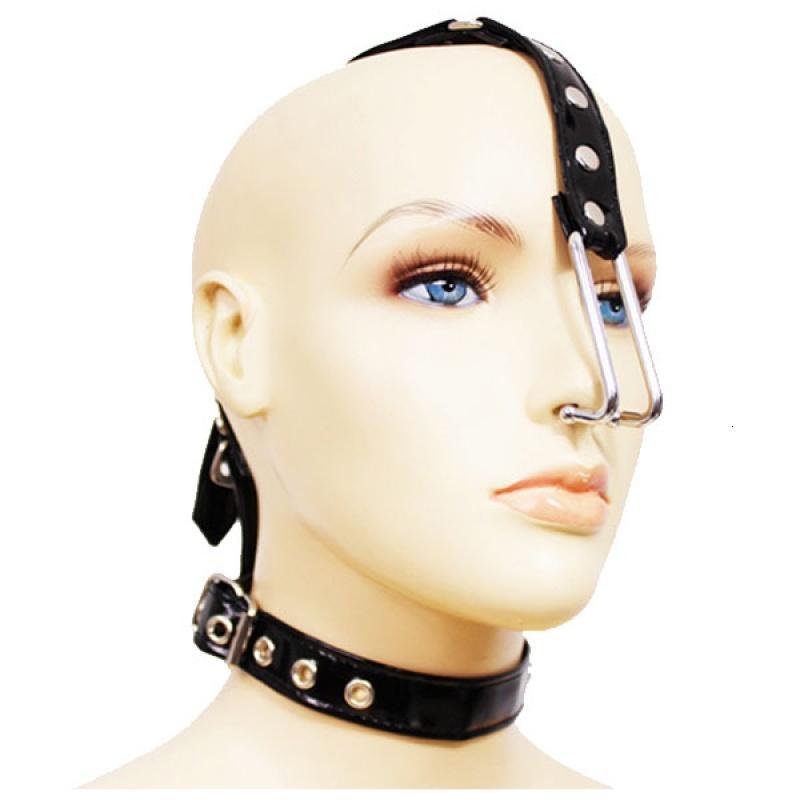 sm嘴唇形状张口塞开口器连颈脖套鼻钩鼻勾嘴钩子成人情趣性爱用品a