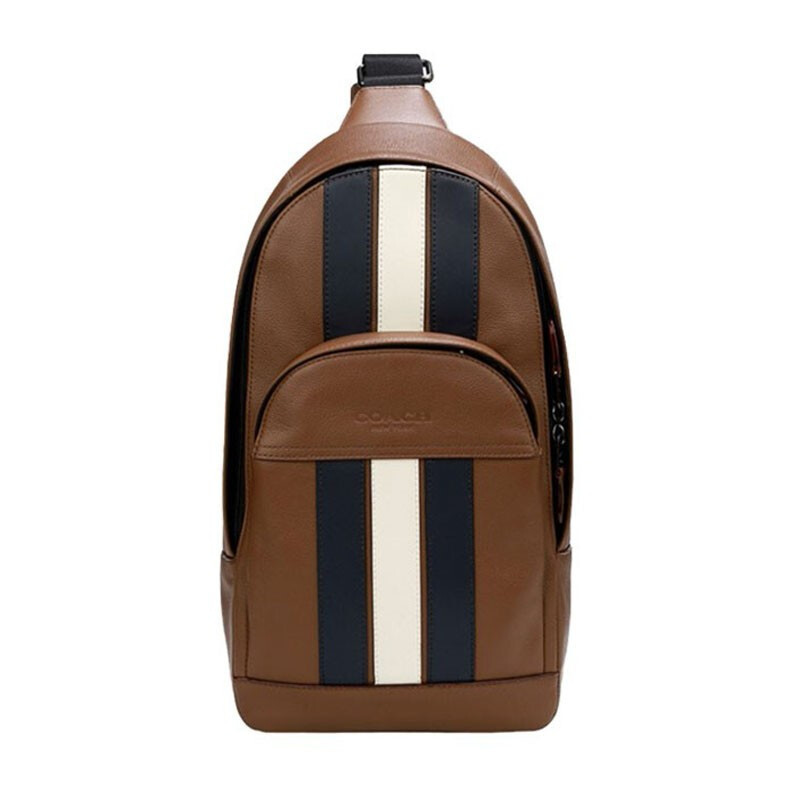 coach 蔻驰男包 奢侈品新款时尚休闲男士皮质单肩包斜挎包胸包 f49318