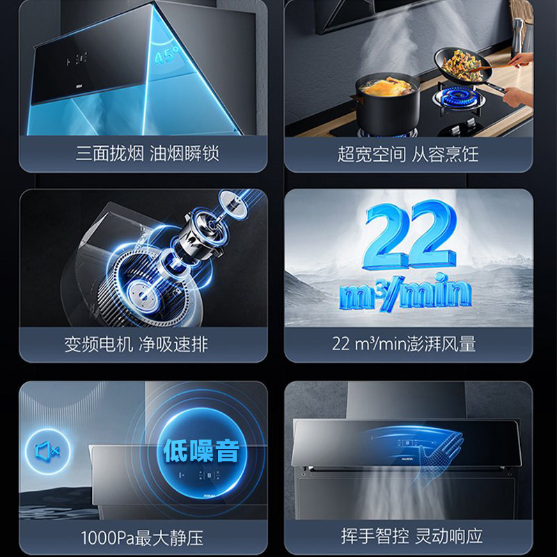 老板(Robam)抽油烟机吸油烟机23风量大吸力 侧吸油烟机变频大风压挥手感应小尺寸28X02S高清大图