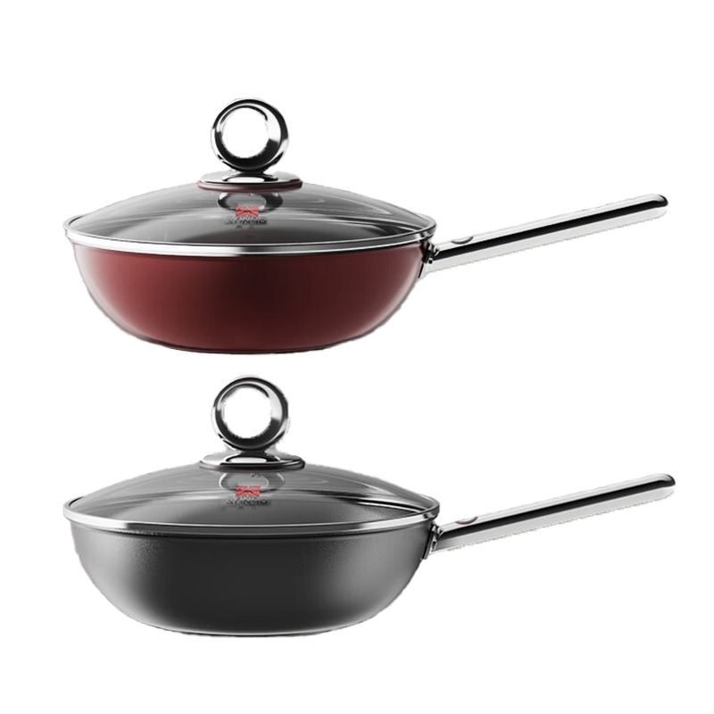 三禾炒锅32cm智巧感温设计0涂层微纳不粘锅LC32S4(颜色随机)高清大图