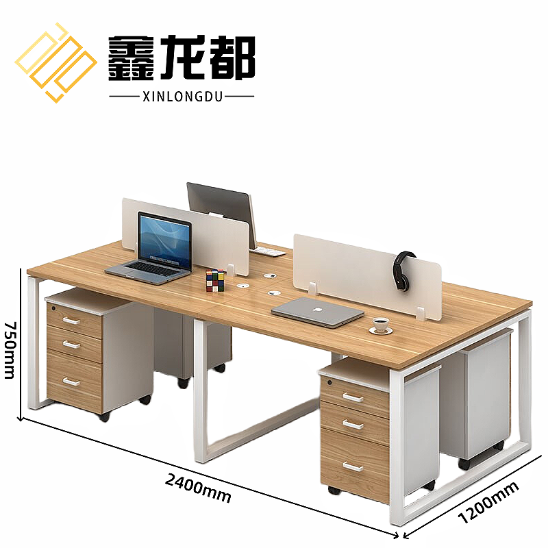 鑫龙都职员桌2.4米张高清大图