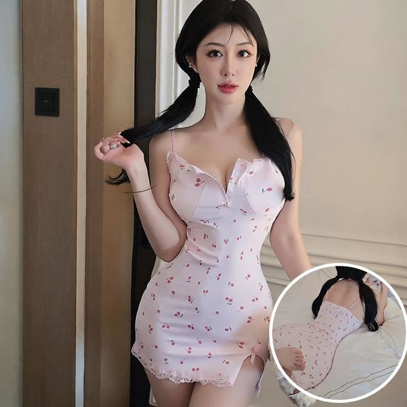 长夜漫漫情趣内衣性感镂空蕾丝睡裙女辣妹心机碎花吊带短裙女2129