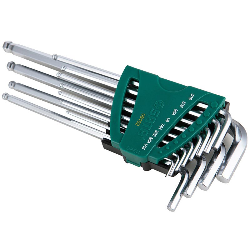 世达sata12件英制球头内六角扳手套装091021套