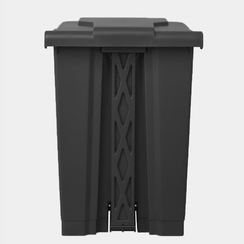 科力邦(Kelibang)垃圾桶 45L 脚踏翻盖分类桶 黑色 干垃圾 KB1046 1个装高清大图