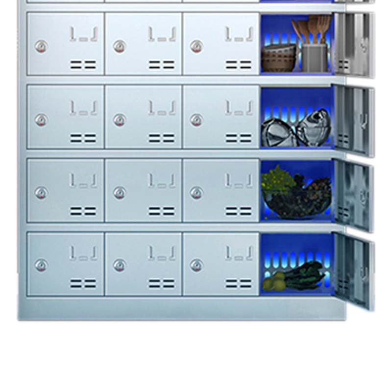 鑫升顺不锈钢员工食堂消毒碗柜餐厅紫外线高温餐盘餐具柜多格饭盒储物柜32门碗柜 紫外线消毒+高温热风循环高清大图