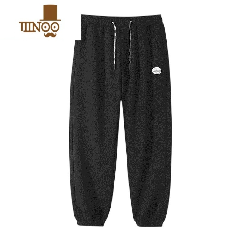 YANXU华夫格卫裤男休闲运动ins潮流痞帅垂感男生束脚宽松加绒裤子高清大图