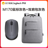 罗技(Logitech)M170电脑包无线鼠标套装笔记本台式电脑便携家用办公游戏小巧耐用USB连接 电脑包鼠标套装
