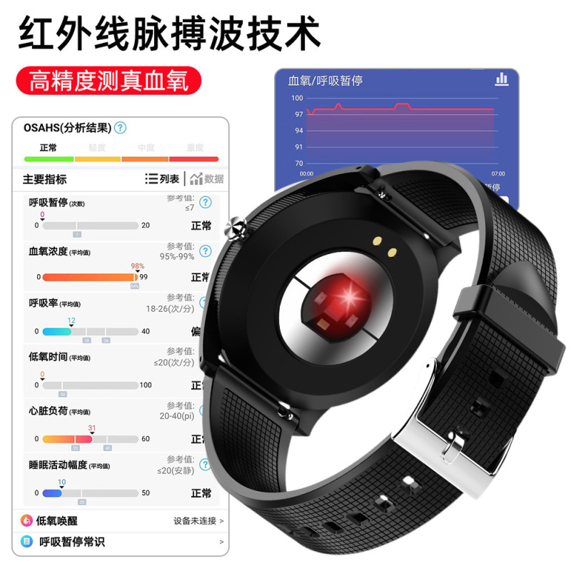 菲若普X3智能手环心率心电血压血氧24小时动态心电健康测血压红外血氧蓝牙手环