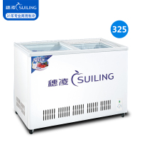 穗凌(SUILING)商用冰柜小型卧式雪糕冷冻展示柜平移玻璃门啤酒饮料冷藏柜保鲜冷柜水柜不锈钢内胆可注水WG4-325