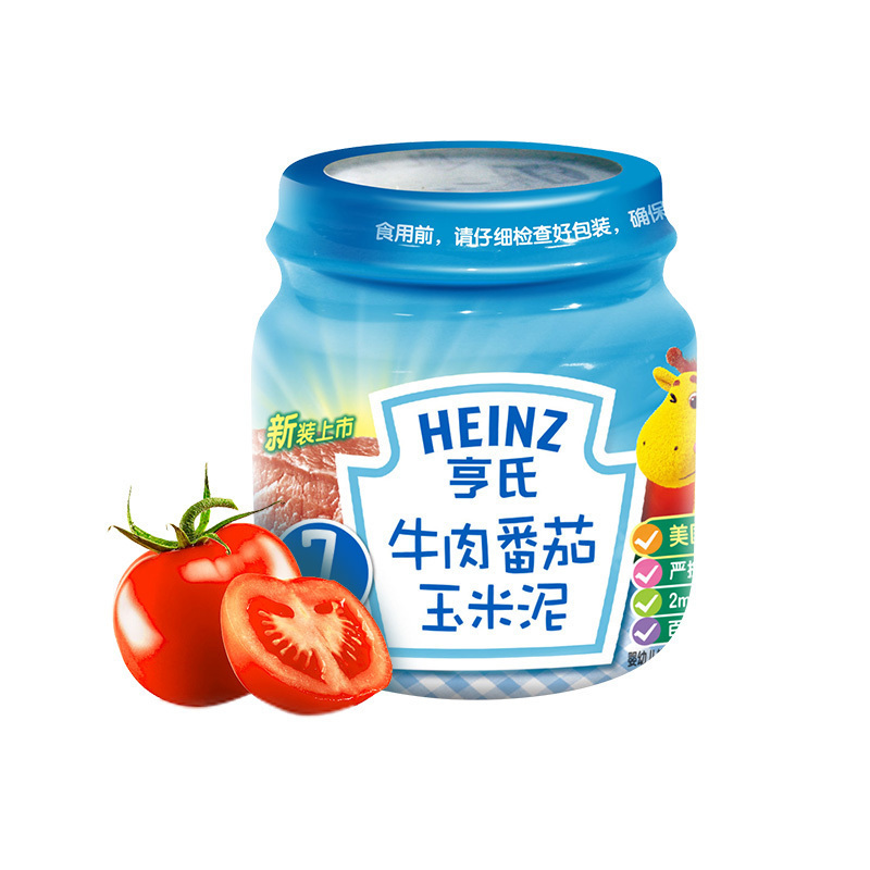 亨氏 (Heinz) 宝宝辅食婴儿辅食 宝宝零食 果泥 牛肉胡萝卜泥 婴儿肉泥辅食113g*12(7-36个月适用)