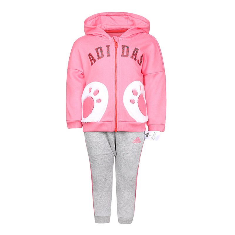 ADIDAS KIDS阿迪达斯儿童 女婴童长袖卫衣运动套装 婴童针织套服 DM4035