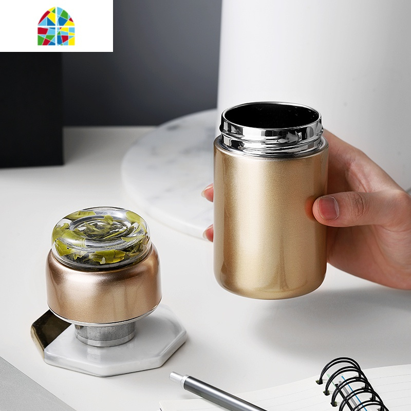 茶水分离便携保温杯泡茶杯子男女网红不锈钢矮胖型迷你小水杯fenghou