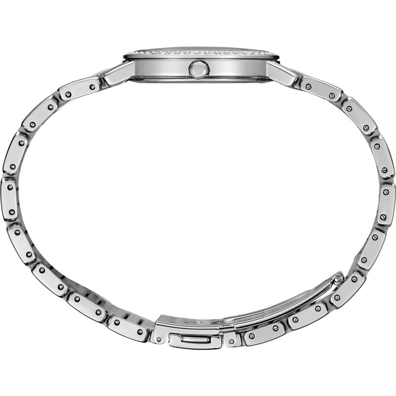SEIKO/精工 经典水晶系列石英表中性款时尚商务防水不锈钢折叠扣手表高清大图