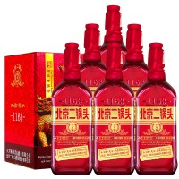 永丰牌北京二锅头清香型纯粮食高粱低度白酒 42度 永丰二锅头出口小方瓶 红方6瓶整箱装(500ml*6)
