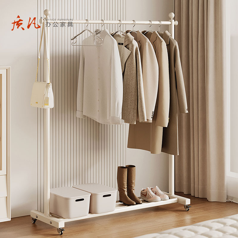 质凡衣架落地卧室阳台单杆晾衣架室内家用可移动衣帽架房间衣服挂衣架高清大图