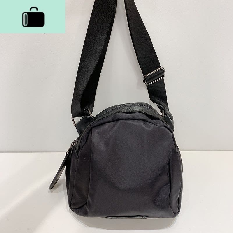 自制包包2020新款牛津布单肩斜跨包多功能黑色贝壳时尚休闲包NEW LAKE女斜挎包图片