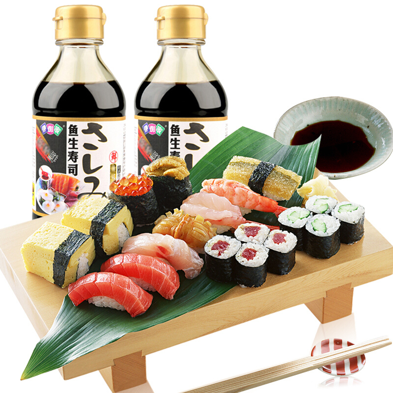 伊例家鱼生寿司酱油200ml2瓶日式豆捞刺身海鲜芥末三文鱼海鲜火锅调料