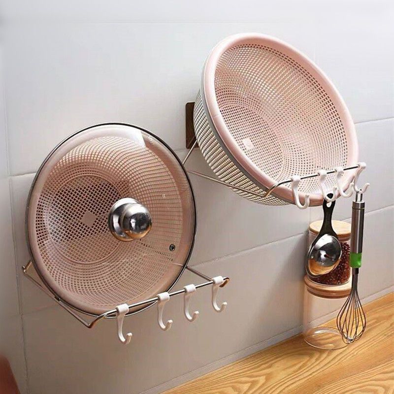 免打孔厨具架脸盆架子锅盖架厨房置物架洗脸盆架收纳架盘架 收纳架1个