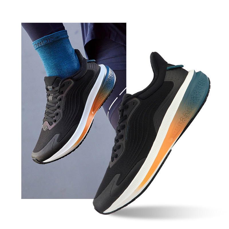 雨屏7.0丨361°男鞋运动鞋防泼水跑步鞋雨天通勤鞋减震跑鞋男 曜石黑/甜派橙 46码