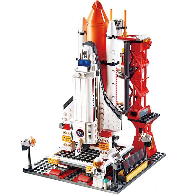 积木航天飞机发射中心客机模型摆件拼装小颗粒积木男孩6-14岁 大型