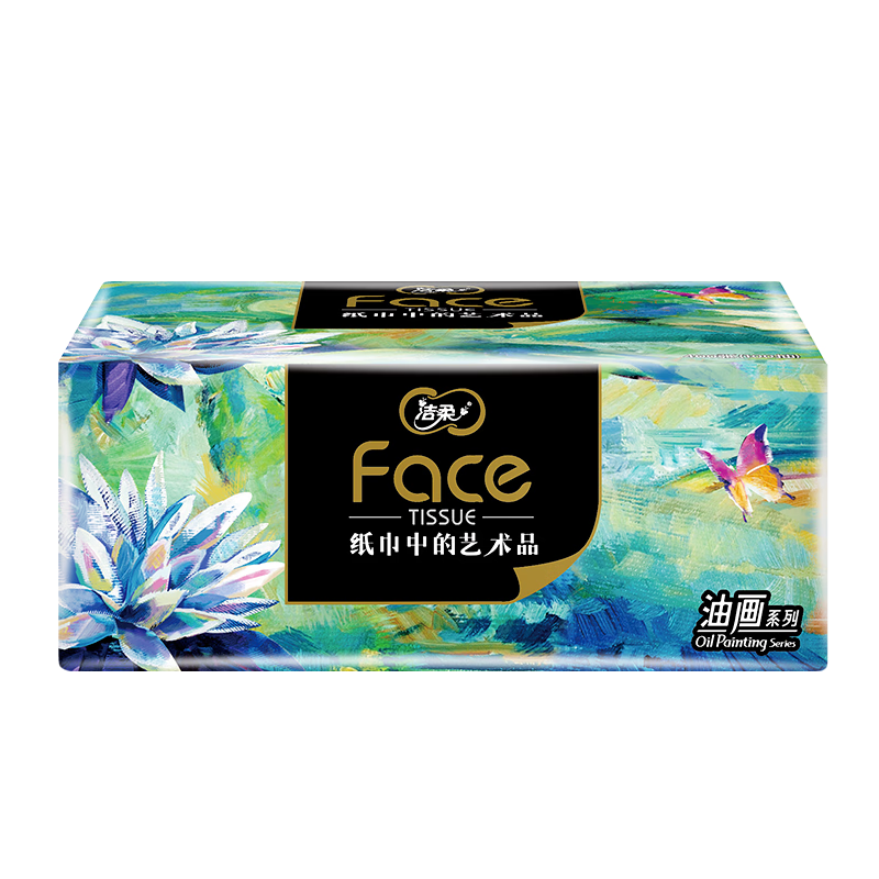 洁柔 4层纸面巾(Face艺术抽纸) 100抽*18包 BR070-06N高清大图