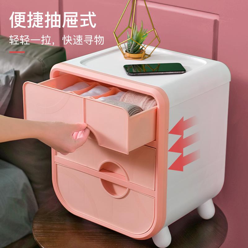 家柏饰(CORATED)内衣收纳盒抽屉式三合一塑料家用储物盖分格装内裤袜子整理箱高清大图
