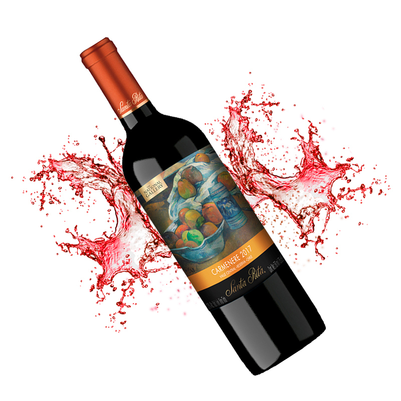 智利中央山谷产区 圣丽塔(Santa Rita)国家画廊珍藏佳美娜干红葡萄酒750mL单瓶装
