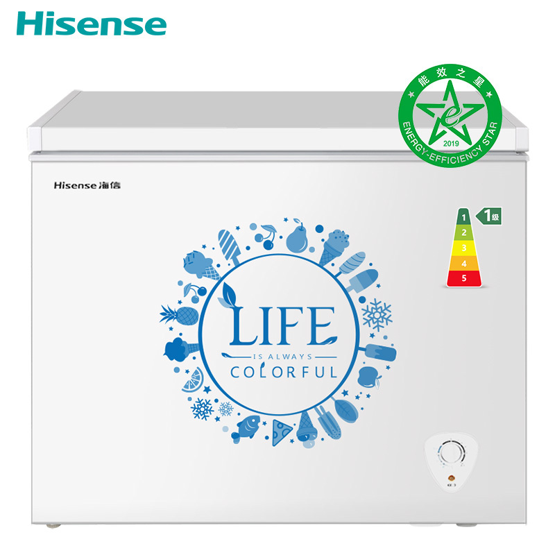 海信hisensebdbc203na203升一级能效冰柜冷藏冷冻转换单温冷柜白色
