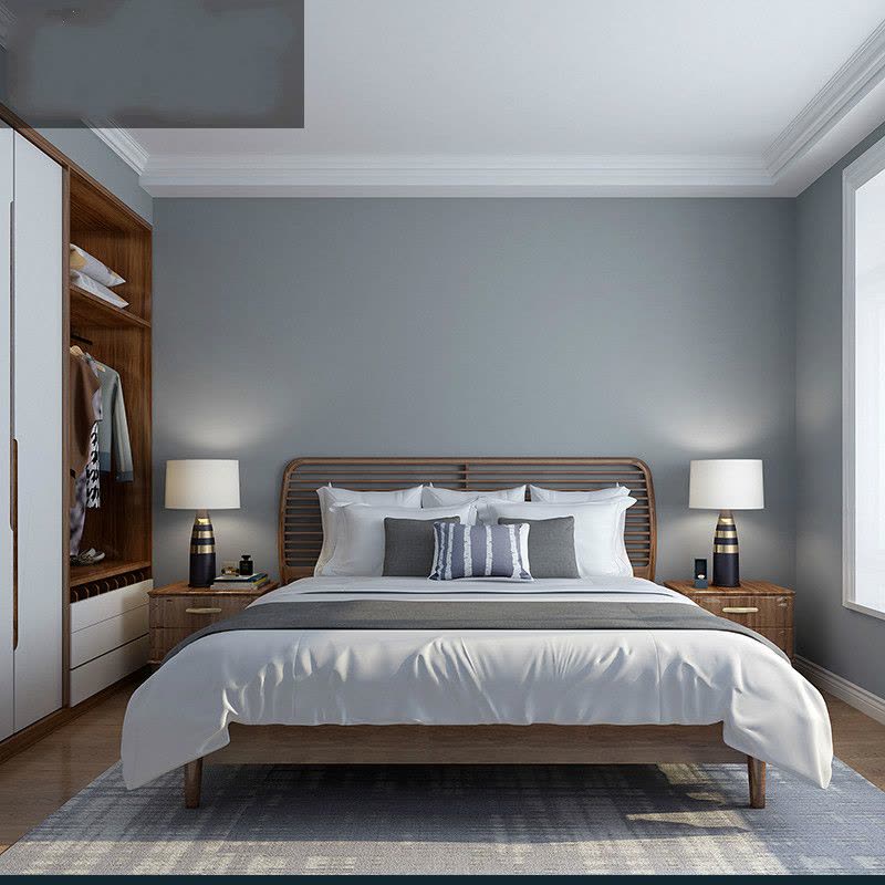 BONJEAN北欧无缝墙布 现代简约色墙纸卧室客厅电视背景墙 灰色壁布图片