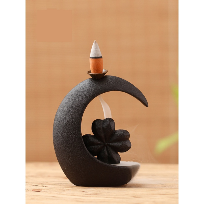 闪电客倒流香炉创意个性摆件倒流香香薰炉家用熏香炉沉香炉四叶草倒流