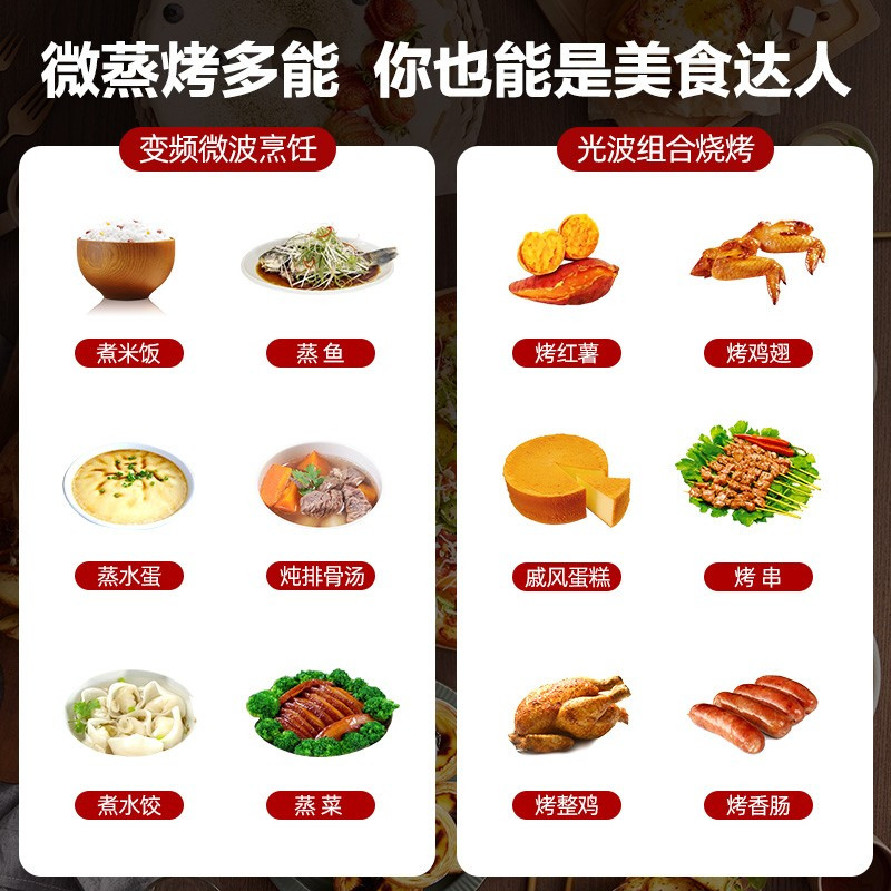 格兰仕微波炉 光波炉 家用微波炉烤箱一体机900W大功率变频微波节能智能电脑操控菜单23L 23L