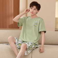 睡衣男士夏季纯棉短袖短裤卡通男生家居服青少年可外穿套装 男L MJ6667