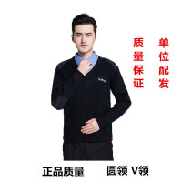 Hoscene正品警察毛衣羊毛衫冬季男民警特勤保安执勤长袖衣服辅警协警保暖加厚绒衣 XXL-180码 长袖V领
