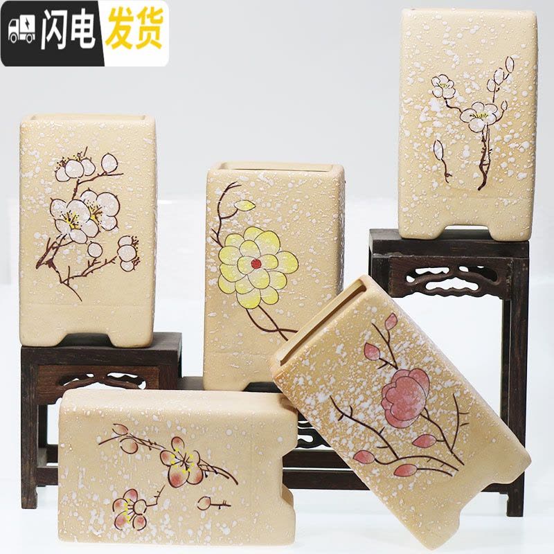 三维工匠陶瓷特小号多肉植物多色套装控型迷你多肉拇指肉肉花盆创意 H桃蛋盆随机(6个 中小花盆容器图片