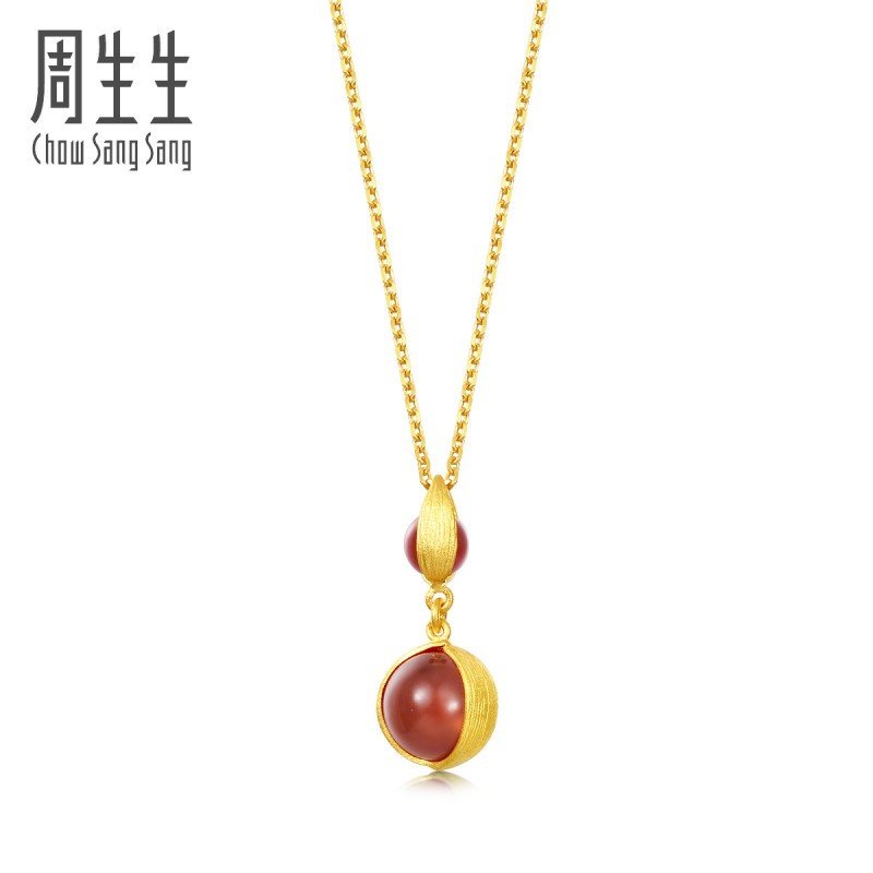 周生生(CHOW SANG SANG)足金珠宝首饰品g*系列黄金玛瑙吊坠女款不含项链86127P定价